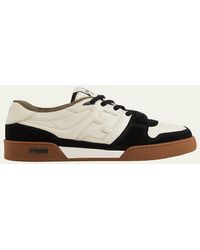 Fendi - Match Leather Ff-Logo Low-Top Sneakers - Lyst