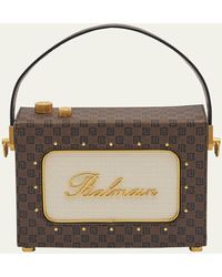 Balmain - Radio Monogram Crossbody Bag In Waxed Canvas And Leather - Lyst