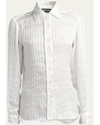 Tom Ford - Striped Silk Button-front Blouse - Lyst
