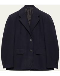 Prada - Single-Breasted Rush Stitch Wool Blazer - Lyst
