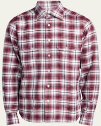 Kiton - Cotton And Cashmere Plaid Double-Pocket Button-Down Shirt - Lyst
