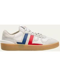 Lanvin - Clay Textile And Leather Low-top Sneakers - Lyst