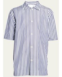 Sacai - Striped Poplin Oversized Button-down Shirt - Lyst