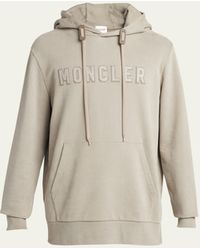 Moncler - Logo-embroidered Drawstring Hoodie - Lyst