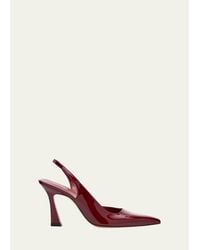 Stuart Weitzman - Vinnie D'Orsay Patent Leather Slingback Pumps - Lyst