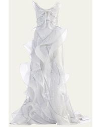 Maticevski - Refraction Strapless Ruffle Sequin Trumpet Gown - Lyst
