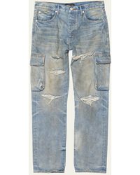 Purple - Relaxed Dirty Cargo Jeans - Lyst