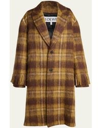 Loewe - Plaid Oversized Alpaca-Wool Coat - Lyst