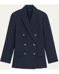 Theory - Boxy Double-breasted Wool-blend Jacket - Lyst