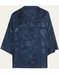 Hanro - Valene Button-down Floral Jacquard Top - Lyst