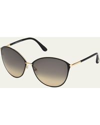 Tom Ford - Penelope Metal Butterfly Sunglasses - Lyst