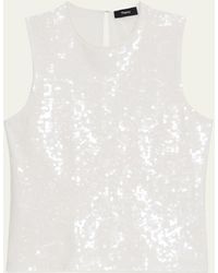 Theory - Sequin Sleeveless Shell Top - Lyst