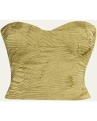 Ulla Johnson - Heleen Satin Strapless Crop Top - Lyst