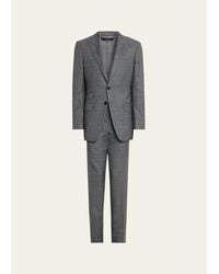 Tom Ford - Herringbone Wool Prince Of Wales Peak-Lapel Suit - Lyst
