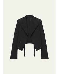 McQueen - Wool Gabardine Double-Breasted Shrunken Blazer - Lyst