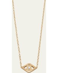 Sydney Evan - 14k Gold Chain Fluted Evil Eye Diamond Necklace - Lyst