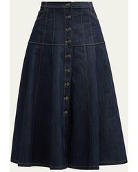 Cinq À Sept - Veena Denim Midi Skirt - Lyst