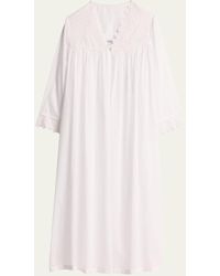Celestine - Luise 3 Ruched Floral Lace & Cotton Nightgown - Lyst