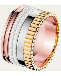 Boucheron - Quatre Large Ring In Tricolor Gold And White Ceramic - Lyst