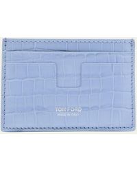Tom Ford - Croc-effect Leather T Line Card Holder - Lyst