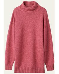Miu Miu - Oversized Turtleneck Cashmere Wool Sweater - Lyst