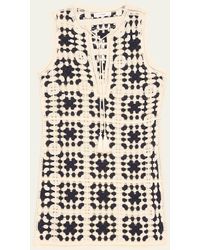 FRAME - Crochet Tassel Popover Mini Dress - Lyst