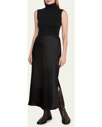 Vince - Side-Slit Satin Slip Skirt - Lyst