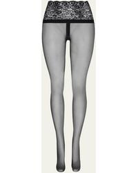 Commando - Sexy Sheer Lace-waist Tights - Lyst