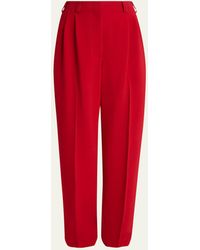 Givenchy - Double Pleated Straight-Leg Ankle Trousers - Lyst