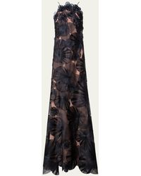Akris - Anemone Tulle Gown With Silk Organza Floral Detail - Lyst