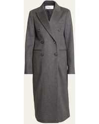 Victoria Beckham - Double-breast Tailored Slim Wool Coat - Lyst