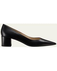 Stuart Weitzman - Stuart Leather Block-Heel Pumps - Lyst