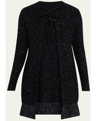 Oscar de la Renta - Textured Paillette Tweed Fringe Jacket - Lyst