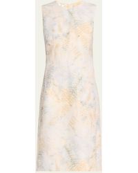Lafayette 148 New York - Harpson Sleeveless Fern-print Midi Dress - Lyst