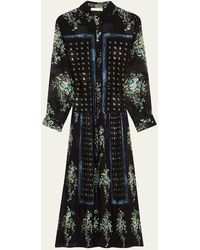 Ulla Johnson - Emilie Drop-Waist Long-Sleeve Midi Shirt Dress - Lyst