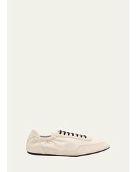 Prada - Collapse Nylon And Suede Low-Top Sneakers - Lyst