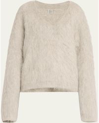 Totême - Fuzzy Petite Boxy Alpaca-blend Sweater - Lyst