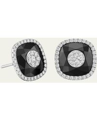 Bhansali - 18k White Gold 10mm Cushion-cut Stud Earrings With Diamonds - Lyst