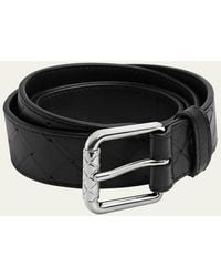 Bottega Veneta - Intrecciato Stamp Leather Belt - Lyst
