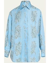 Hannah Artwear - Navi Oversized Silk Habotai Button-front Shirt - Lyst