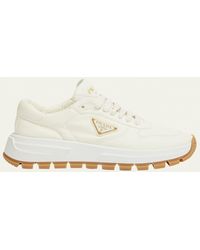 Prada - Leather Logo Runner Sneakers - Lyst