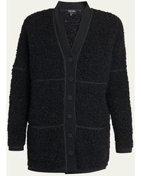 Giorgio Armani - Boucle Lurex Oversize Knit Cardigan - Lyst
