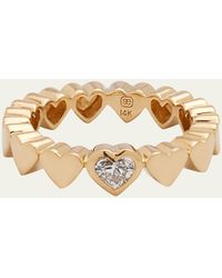 Sydney Evan - 14k Yellow Gold Single Diamond Heart Ring - Lyst