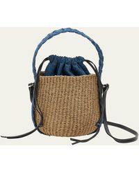 Chloé - X Mifuko Woody Small Basket Bag With Braided Denim Handles - Lyst