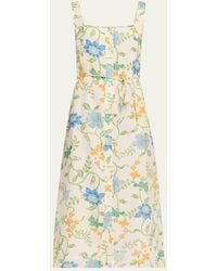 Hannah Artwear - Paloma Bloom Button-Front Linen Dress - Lyst