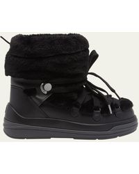 Moncler - Insolux Leather Faux Fur Snow Boots - Lyst