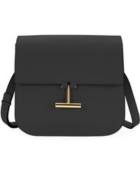 Tom Ford T Plaque Crossbody Bag - Black