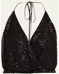 Ramy Brook - Sullivan Sequined Halter Top - Lyst