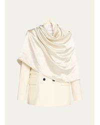 Maria McManus - Draped Satin Cloak Double-Breasted Blazer - Lyst