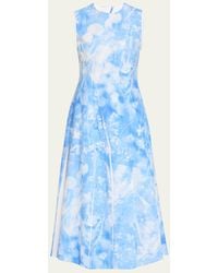 Lafayette 148 New York - Sleeveless Pleated Floral-print Midi Dress - Lyst
